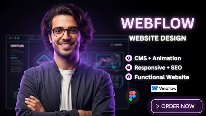 design or develop webflow website, website landing page figma to web flow