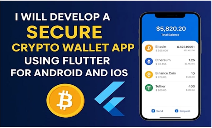 develop secure decentralized crypto wallet app using flutter for android and