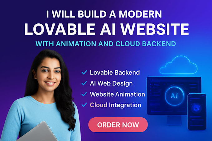 build a modern lovable ai website with animation and cloud backend setup