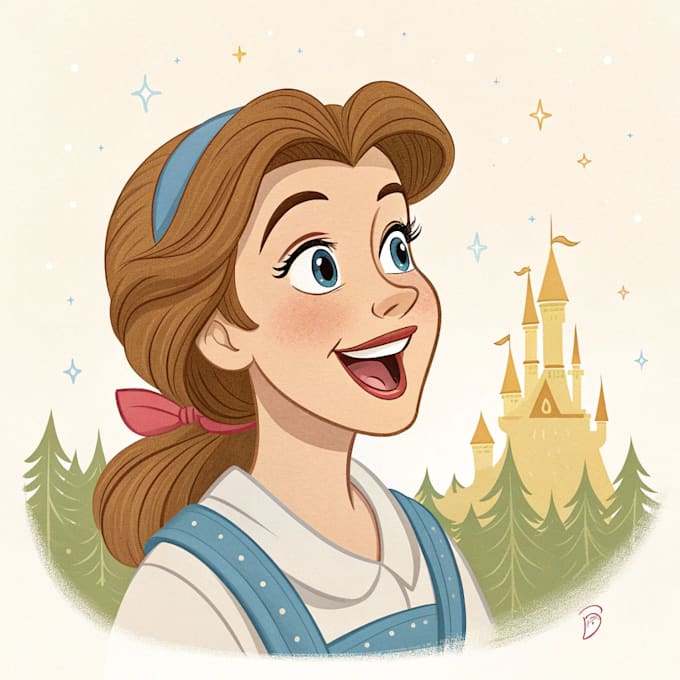 vdo disney style cartoon portrait