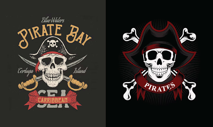make unique vector pirate skull logo