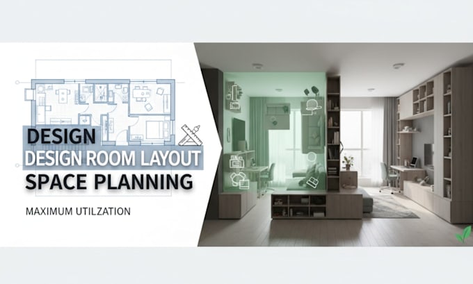 design room layout, and space planning with maximum utilization