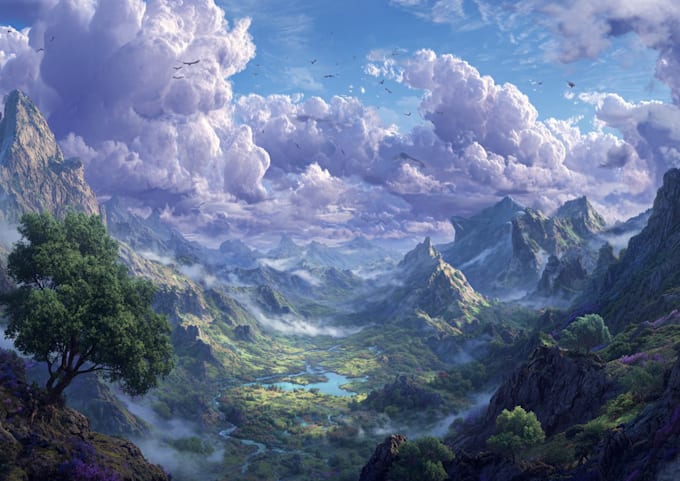 Create stunning fantasy and scifi environment concept art by Gwendacon ...