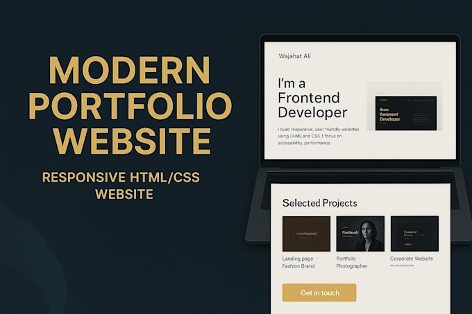 create a modern portfolio website using HTML and CSS