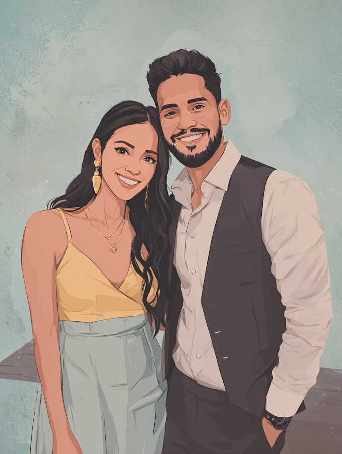 draw couple portrait illustration