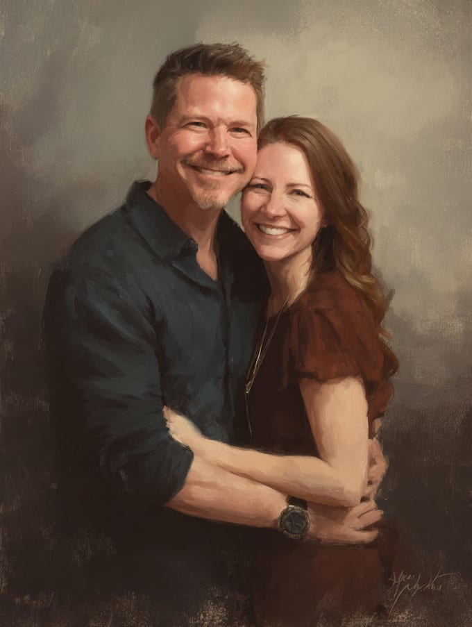 draw vector portrait, self, couple, family