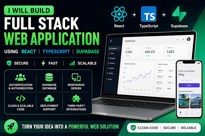 develop react and supabase application with integrations