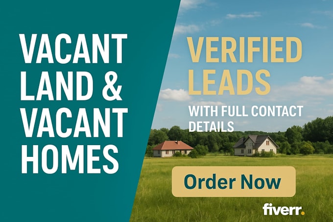 provide you vacant land and vacant home with skip trace