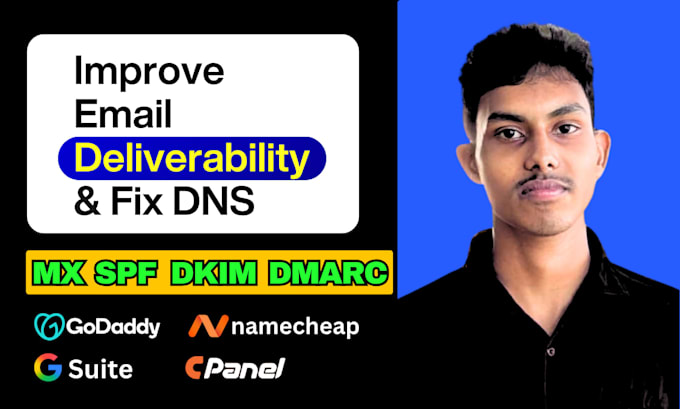 setup mx,spf,dkim,dmarc,ns records and improve email deliverability issue