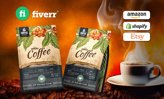 design premium coffee packging, bag, and label design