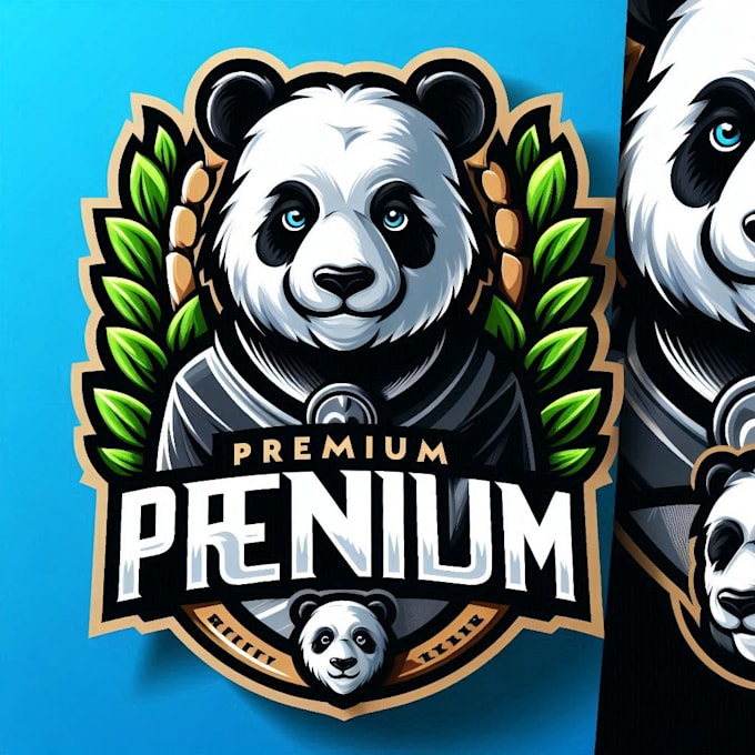 design premium panda mascot logo t shirt design