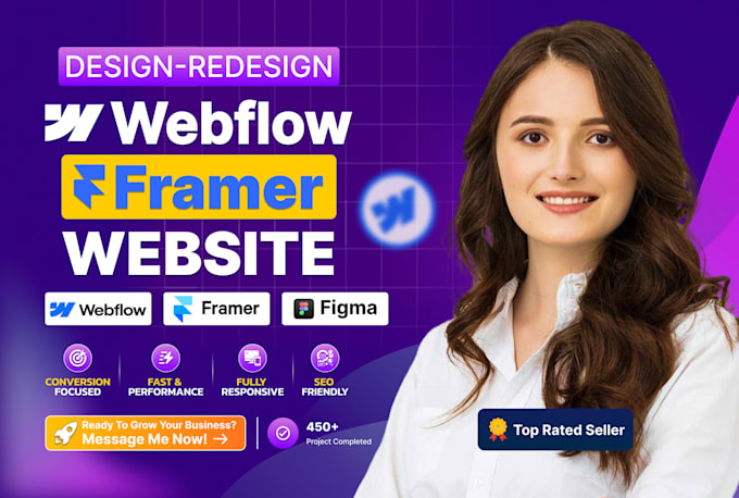 design or develop modern framer or webflow website or do figma to framer website