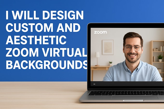 design custom and aesthetic zoom virtual backgrounds with logo