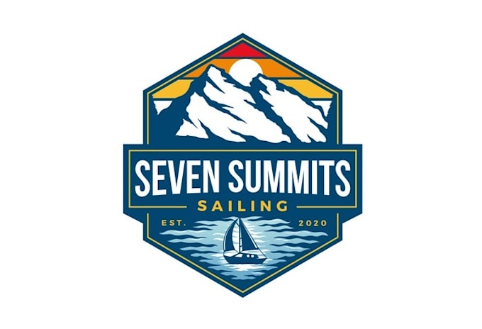 make perfect vintage logo for a sailing expedition around