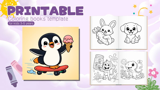 create cozy, bold, and easy coloring book illustrations for children
