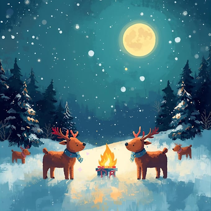draw christmas illustrations and cards for you