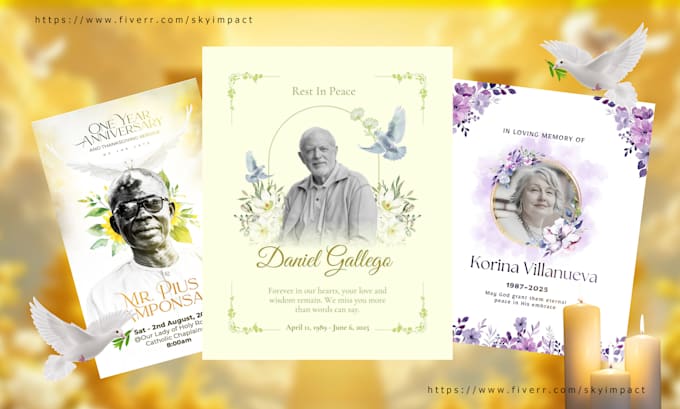 design a professional funeral program, memorial or invitation card