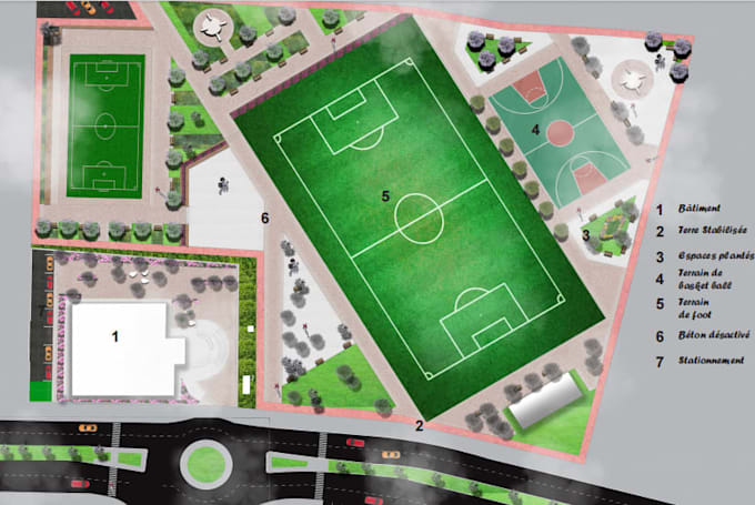 draft and render master plan, site plan and elevations