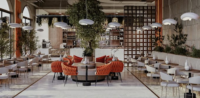 redesign 3d restaurant interior,cgi coffee shop design,cafe lounge render,d5 bar