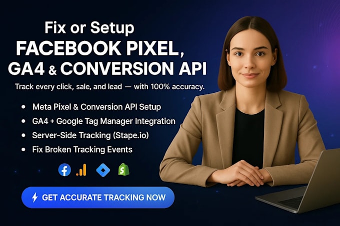 setup, fix meta pixel, ga4, setup facebook, instagram for social media marketing