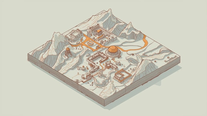 create 2d isometric illustration or map