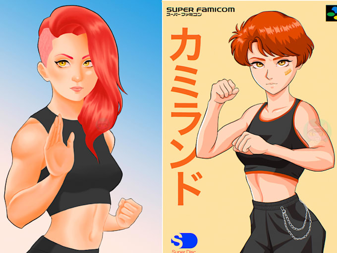 draw original anime characters in 90s retro style
