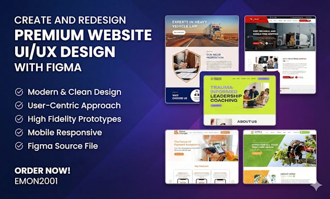 design premium website UI UX in figma responsive web design