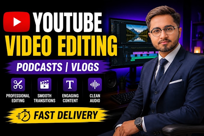 edit professional youtube videos, podcasts and vlogs