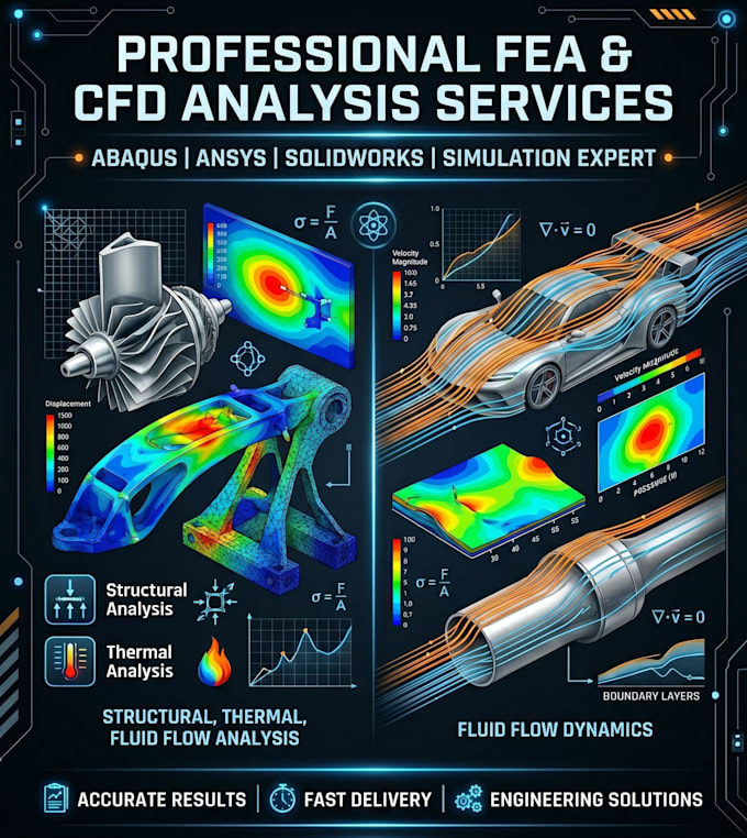do 3d modeling, fea and cfd on ansys abaqus and solidworks