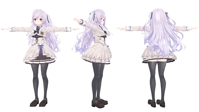 customize vroid 3d avatar,vtuber model with 3d rigging,vrchat anime 3d character
