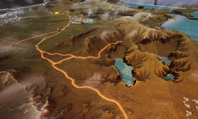 model and render realistic 3d terrain or landscape maps