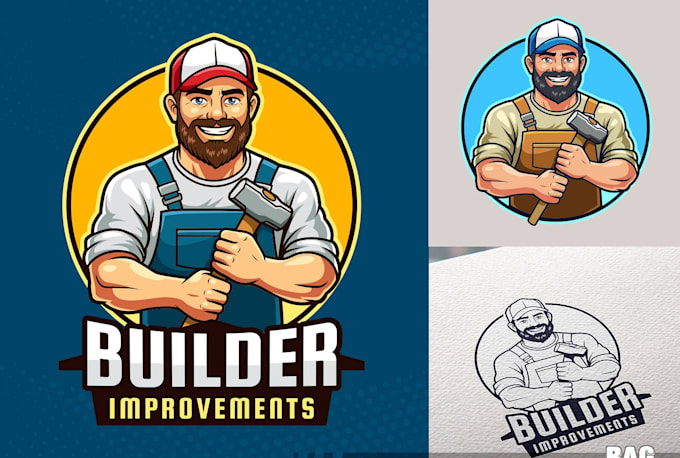 design specially contractor logo, illustration for you