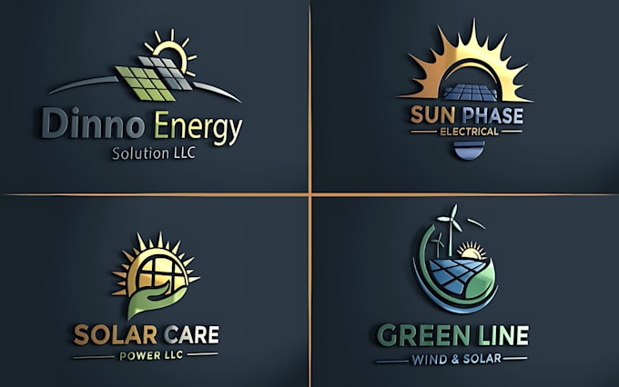 solar panel, electrical, power, energy solar logo design
