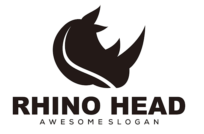 design vintage angry rhino logo design