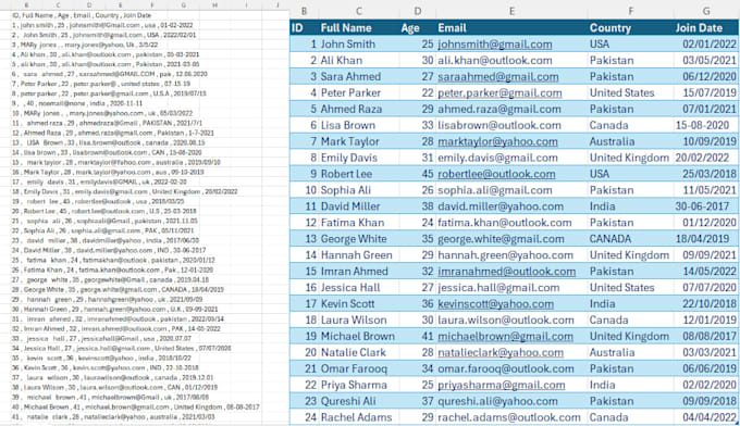 clean and organize excel data