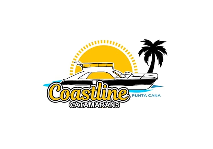 make wonderful tropical logo for catamaran excursion company