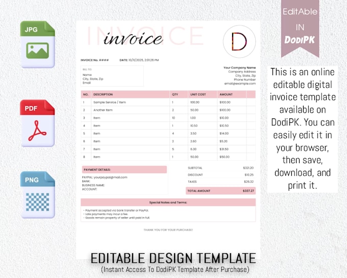 make invoice template for small business