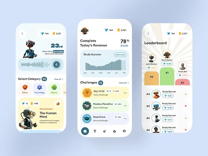 build membership app elearning education app online course platform gamified app