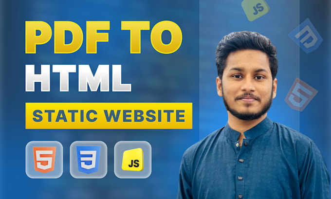 convert your PDF to HTML, CSS, and responsive static website
