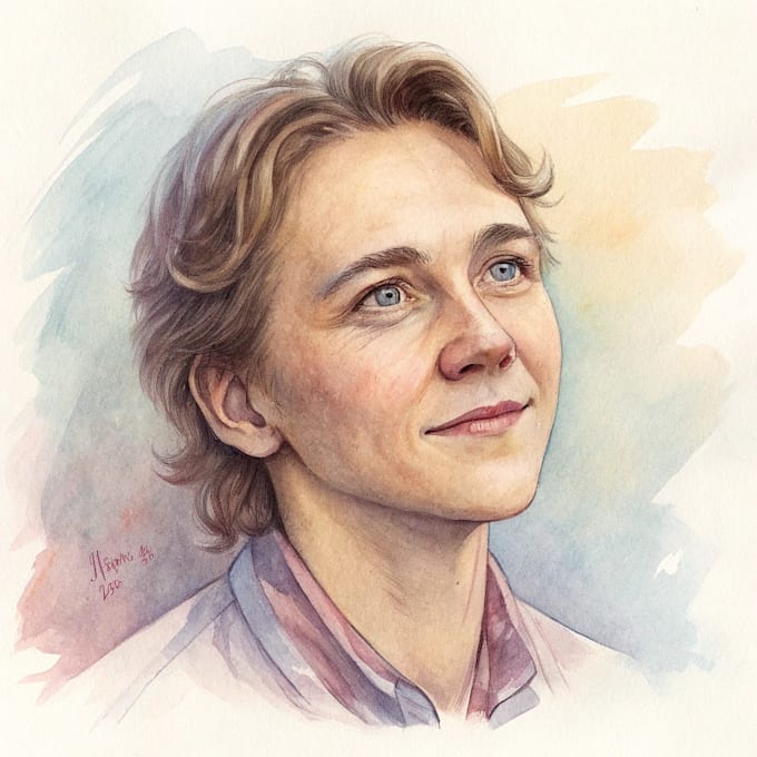 draw an watercolor portrait art