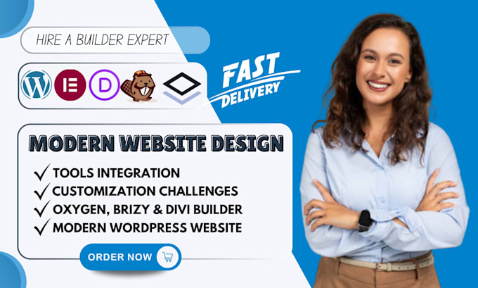 build wordpress website with oxygen, divi, beaver builder, brizy, elementor pro