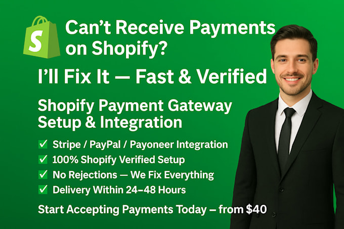 setup and verify shopify payment gateways stripe , payoneer and wise