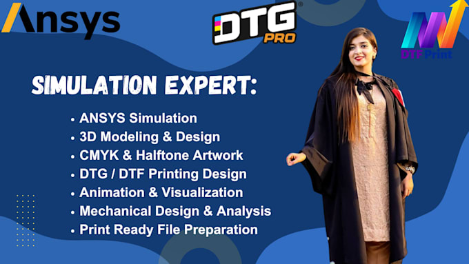 do ansys simulation 3d modeling cmyk halftone dtg dtf designs