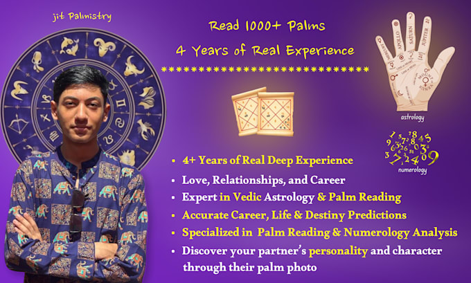 answer your questions using palmistry, astrology, and numerology