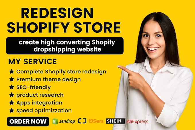 redesign shopify store create high converting shopify dropshipping website