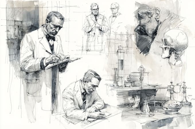 draw professional medical concept sketches