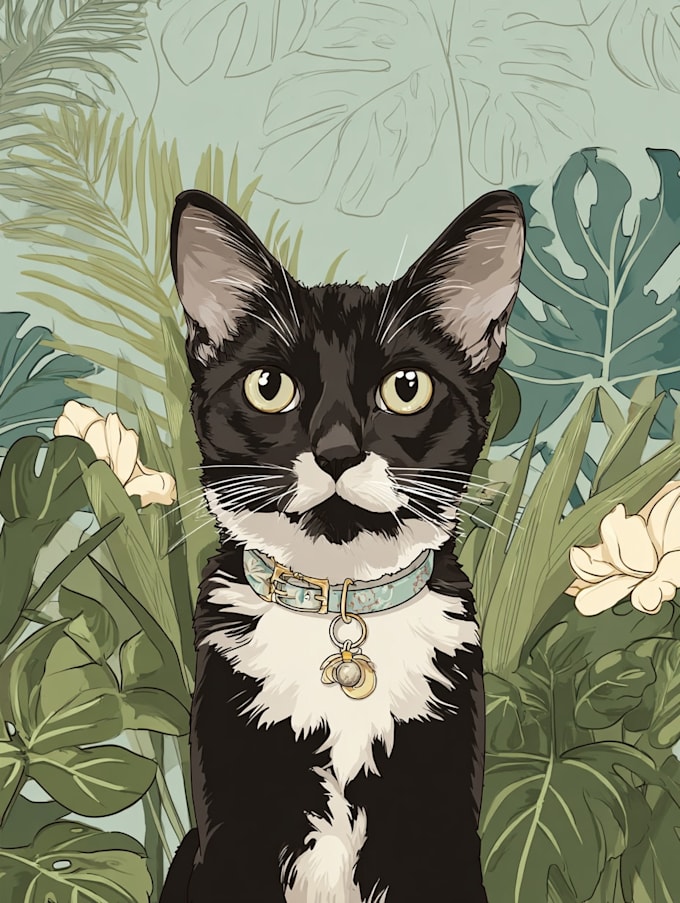 draw a custom  pet portrait illustration