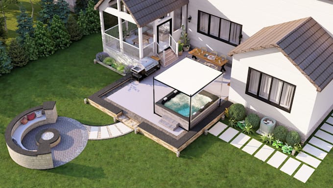 do backyard landscape design, pool, patio, lawn and landscape garden design