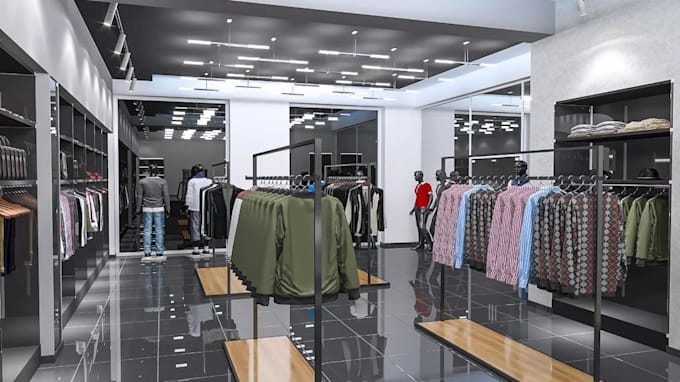 do 3d restaurant interior, clothing store, supermarket design spa, 3d rendering