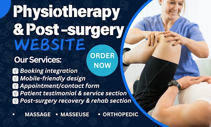 design physiotherapy massage therapy masseuse orthopedic post surgery website